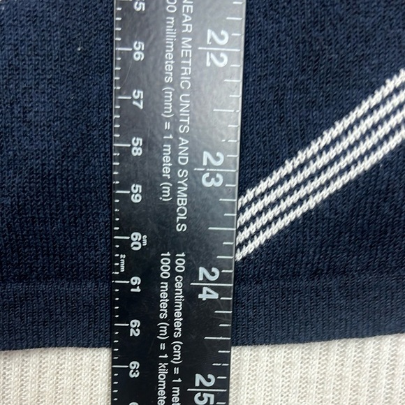 J. Jill Wearever Collection Women’s Medium Petite MP Top Blouse Navy/White - Picture 8 of 8